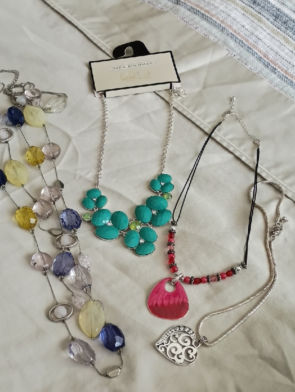 Statement Necklacee with Silver Chain